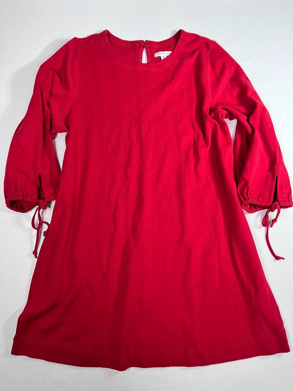 Free Assembly Red Swing Shift Dress‎ XXL Tie Sleeve Cotton Blend Plus Size